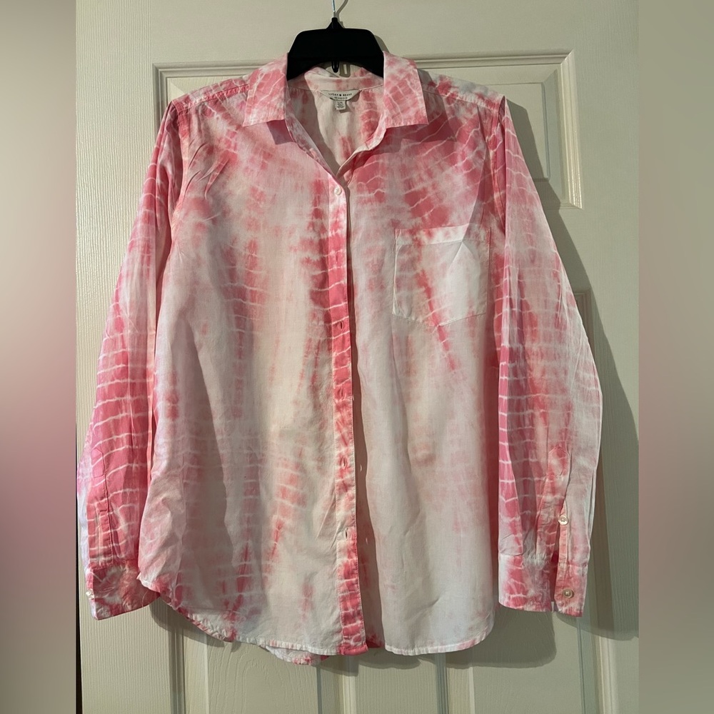 Lucky Brand Tie-Dye Top in Pink Size L